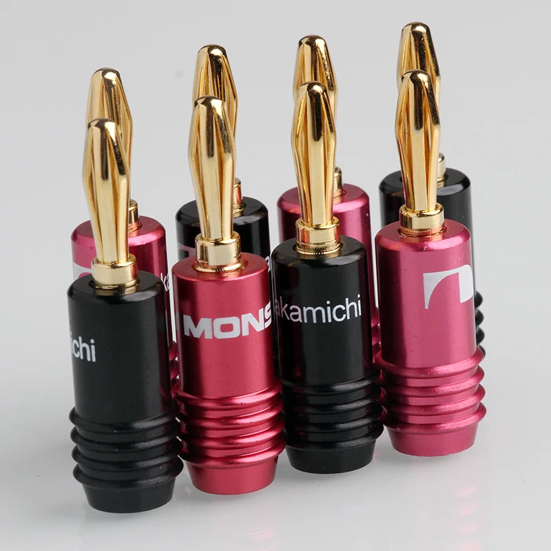 4mm fio conector 24k banhado a ouro