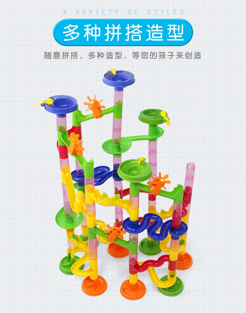 WEPBEL marble Run Racing, детские строительные блоки для мальчиков, креативная игра-головоломка(Размер: 22x8x16 см