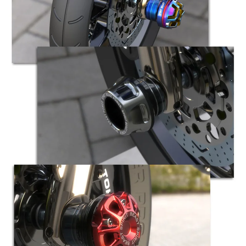 스피릿 비스트 오토바이 휠 프레임 슬라이더 보호, 가와사키 야마하 스즈키 혼다 할리 BMW 베넬리 KTM 피아지오 푸조용