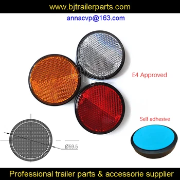 

TRAILERS TRUCK CARAVAN REFLECTOR ROUND 59.5 MM DIA. E4 approved ACCESSORIES PARTS RED TRAILER REFLECTOR TAPE trailer parts