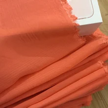 Шелк ткань шифон, цвет: розово-оранжевый, ширина: 112 см, толщина: 11 мм, Длина: 1580 см,# tongbu
