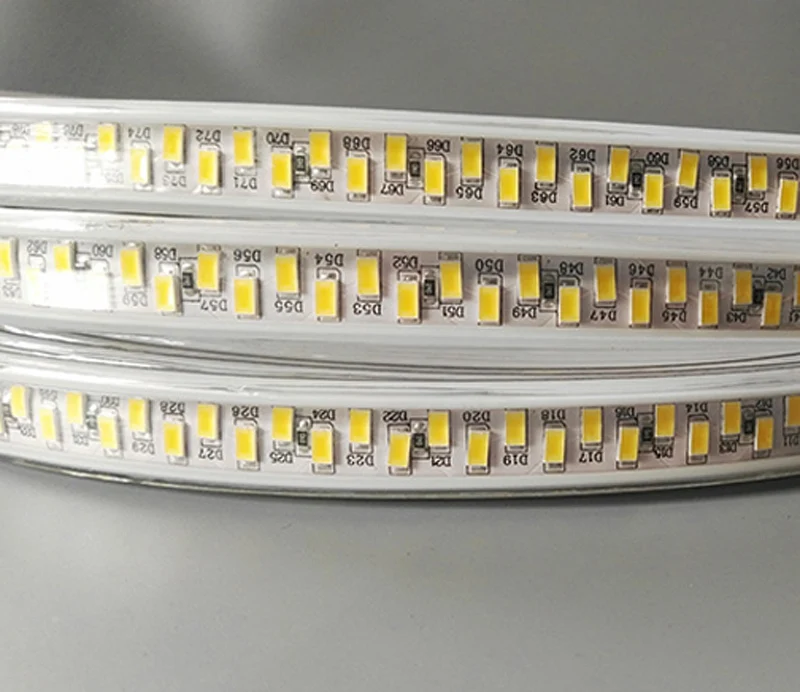 buy Fanlive 50m lot 180leds m Double Row AC110V 220V SMD 5730 Fita Rgb LED Strip Warm White LED Flexible Tape Light IP67 Power Plug