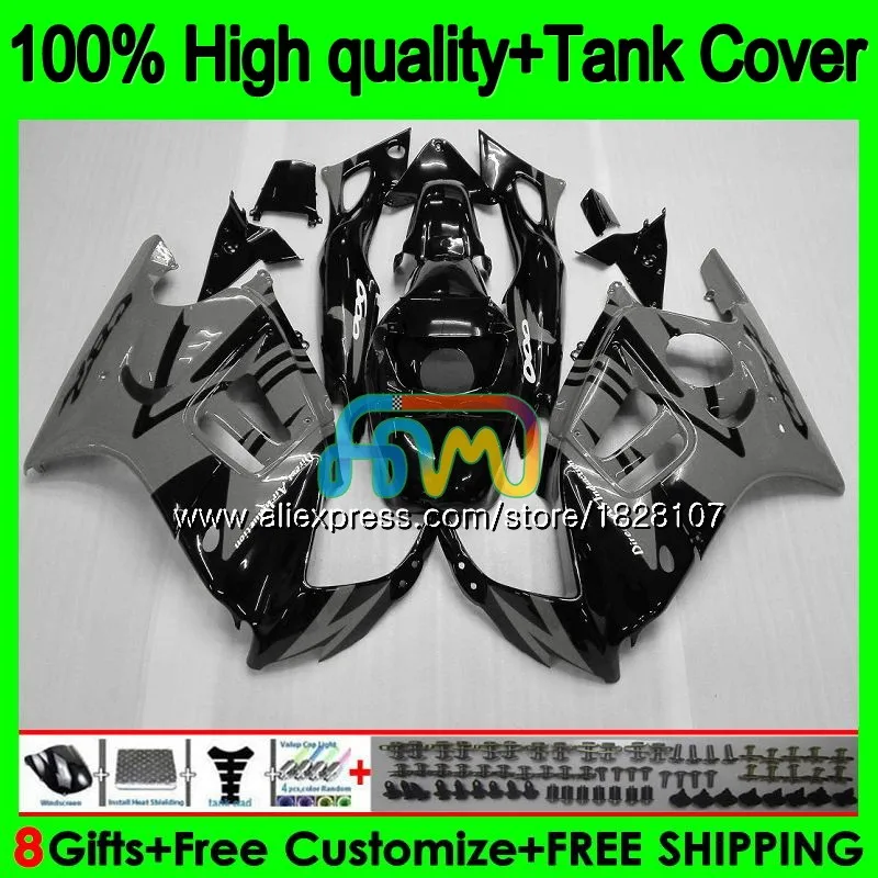 Холодный+ майка комплект для HONDA CBR600FS CBR600F2 1991 1992 93 94 1BS. 299 CBR600 F2 CBR 600 FS 600F2 91 92 1993 серого и черного цветов, 1994 обтекатель - Цвет: No. 1