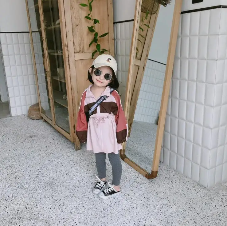 New Arrival Girls Patchwork Coat Cotton Autumn Full Sleeve Fashion Kids Jacket 1-6 Years PX548