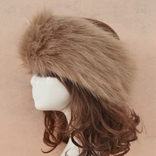 Новая женская повязка на голову из искусственного лисьего меха, зимняя шапка для ушей, лыжная шапка, теплая шапка для езды на велосипеде