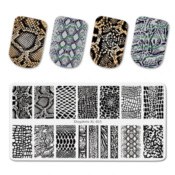 

Stainless Steel 6*12cm Nail Stamping Plate Snake Skin Image Natural Pattern Printing Stencil Nail Art Stamp Templates Wholesale