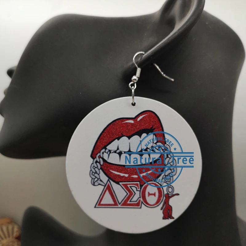 

Free Shipping!Wooden Delta Sigma Theta wooden earrings