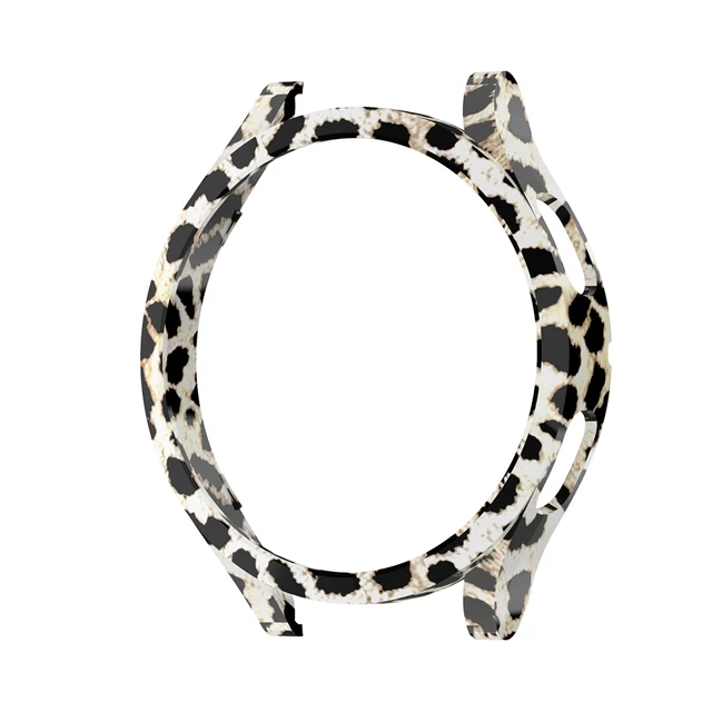 Watch Cover for Samsung Galaxy Watch4 40mm 44mm, PC Slim Matte Case Protective Bumper Shell for Galaxy Watch4 Accessories Leopard Color