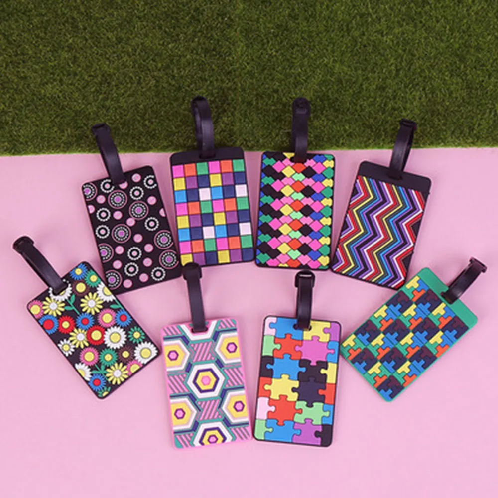

1PC New Suitcase Color Pattern Luggage Tags design ID Tag Luggage Label Address Holder Identifier Label travel Accessories