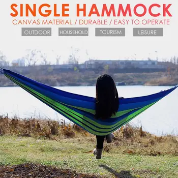 

1-2 Person Canvas Explore Hanging Bed Strong Hanging Hammock Picnic Hammock Swing Tent Outdoor Leisure Hike