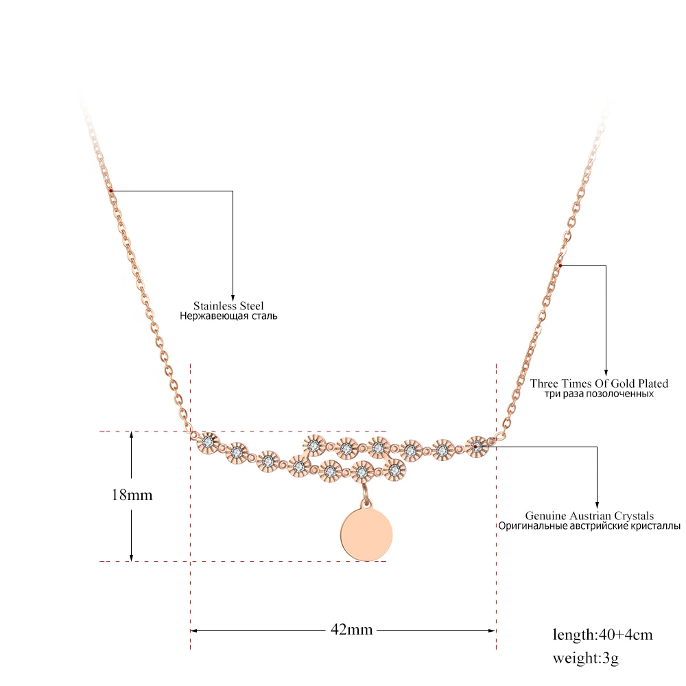 Lokaer Белый CZ подвеска в форме кристального цветка ожерелье s для девочки розовое золото и Титан женское из нержавеющей стали цепь колье ожерелье N19146