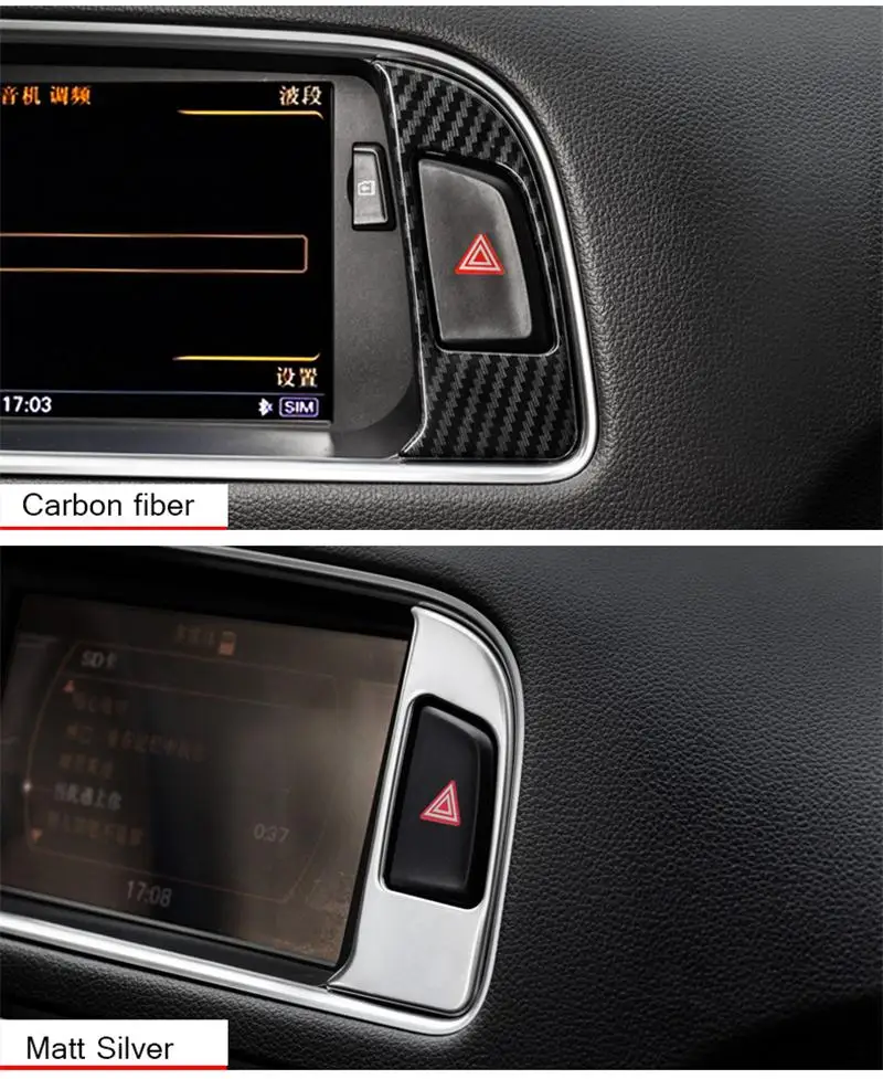 Автомобильный Стайлинг, углеродное волокно для Audi Q5, центральное управление, кнопки переключения передач, панель, крышка стакана воды, наклейка, интерьер, авто аксессуары