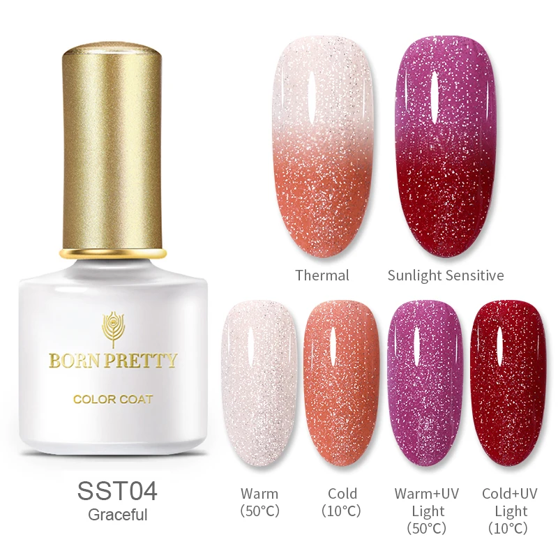 BP-SST04 BORN PRETTY термический гель лак для ногтей Температура Изменение цвета УФ гель Отмачивание гель лак для ногтей 6 мл 40 цветов нужно УФ лампа лечение - Цвет: BP-SST04