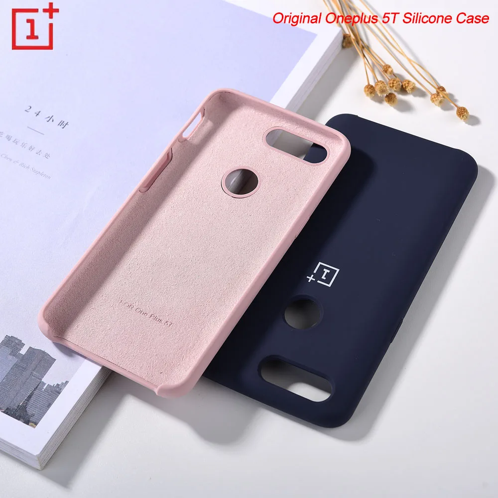 

Original Oneplus 5T Case Liquid Silicone Soft Finish Protective Cover Baby-Skin Silky Touch Shell