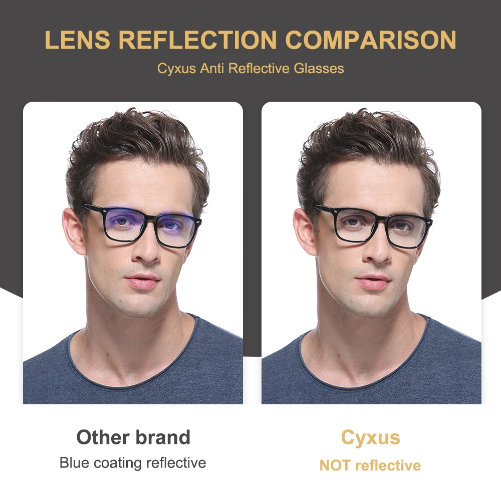 Cyxus Blue Light Filter Computer Glasses for Men Anti Eyestrain UV Clear PC Lens TR90 Frame for Women Upgrade Eyeglasses  8182 clear blue light glasses