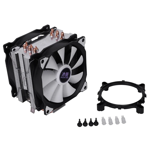 Снеговик M-T6 4-контактный процессор Cooler Master 6 Heatpipe двойные вентиляторы 12 см вентилятор охлаждения LGA775 1151 115X1366 Поддержка Intel AMD