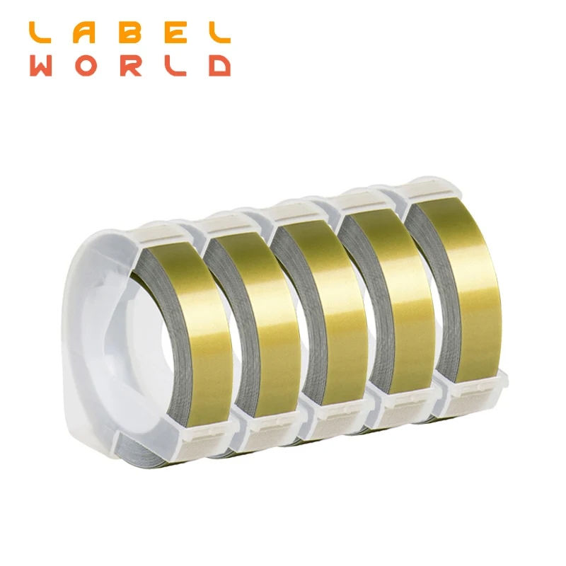 5 шт./упаковка 3d-лента для тиснения совместимая с Dymo 3D 825 9 мм dymo 1610 12965 1880 MOTEX E101 gold |
