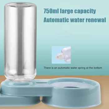 

Automatic Drinking Water Feeder Leakproof Home Save Space 2 In 1 Dogs Cats Multifunction Pet 750ML Food Dispenser Corner Bowl