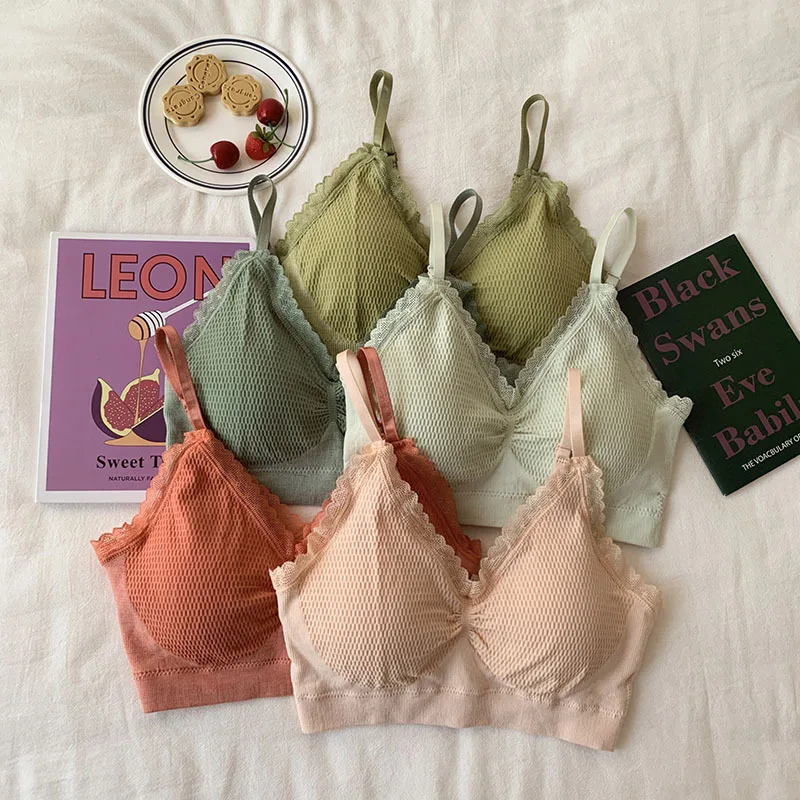 

Women Tube Top Cropped Ladies Strapless Tops Lace Sexy Wrap Top Cotton Female Inner Underwear