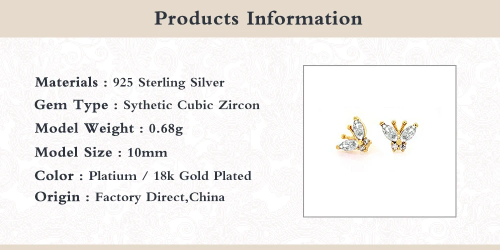 CANNER Real 925 Sterling Silver Stud Earrings For Women Colorful Diamond Zircon Butterfly Piercing Earring Jewelry Pendientes