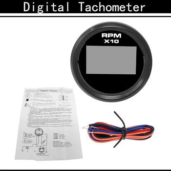 

8 Colors Backlight 0-9990 RPM Car Boat Digital Tachometer With Hour meter Fit For Diesel Motorcycle Truck Marine 52MM 9-32V