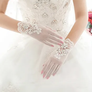 

1PCS Simple Elegant Short Wedding Gloves Bridal White Lace Wedding Dress Accessories Thin. Wedding Gloves for Bride