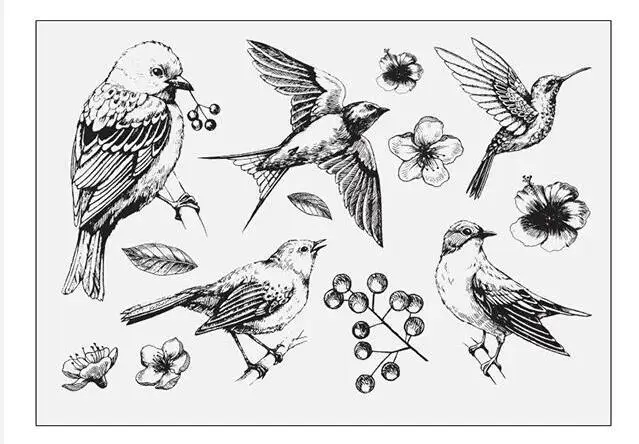 Birds Transparent Silicone Stamp for DIY Scrapbooking Photo Album for clear stamps clear rubber stamps