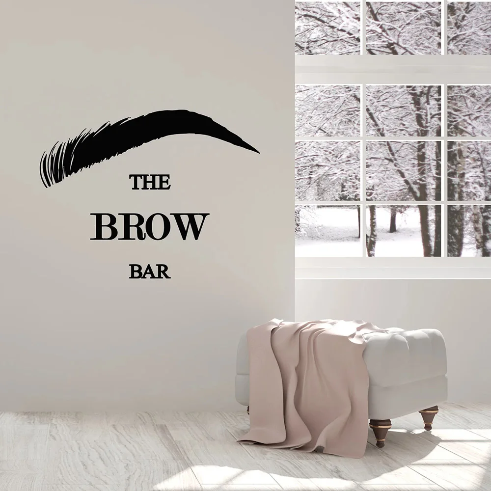 Наклейки на стену с надписью The Brow Bar для магазина причесок стилист волос