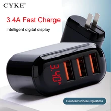 CYKE 3.4A цифровой дисплей Быстрая зарядка зарядное устройство мобильный телефон планшет адаптер питания можно быстро заряжать