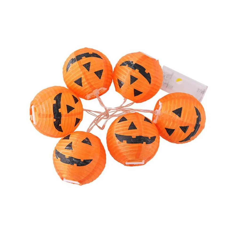 Многоцелевой складной 20LED Pumkin Light String, работающий от батареек, Хэллоуин, домашнее наружное украшение, световые огни для праздничной вечеринки