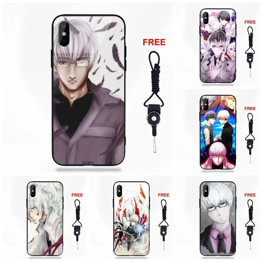 Anime Kishou Arima Tokyo Ghoul Soft TPU Frame+Tempered Glass Call Box For Apple iPhone 5 5C 5S SE 6 6S 7 8 Plus X XS Max XR | Мобильные