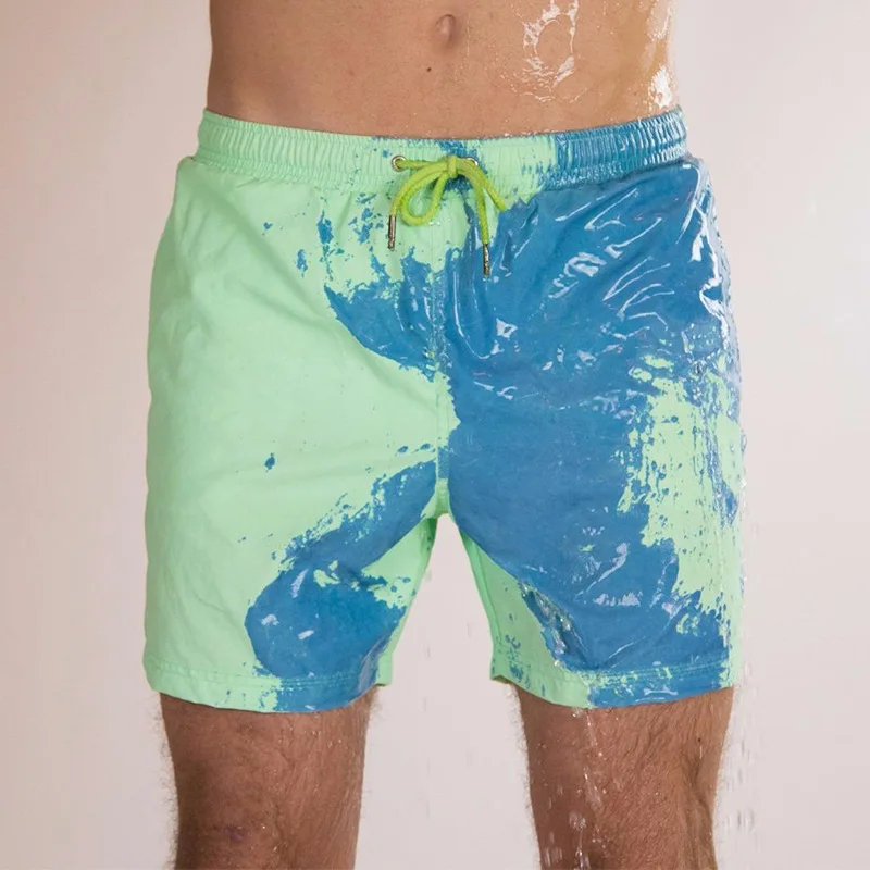 Мужские пляжные шорты быстросохнущие плавки меняющие цвет при температуре
