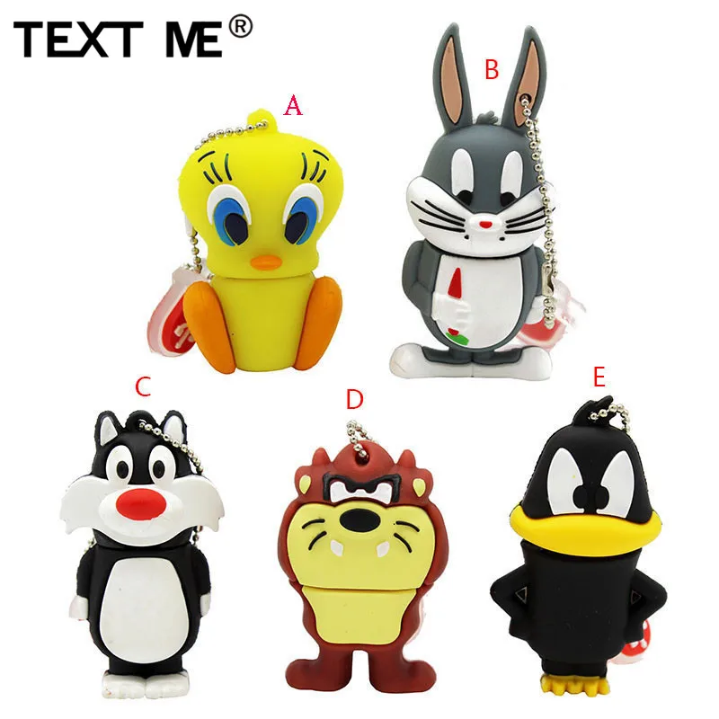 Usb флеш-накопитель TEXT ME 64 ГБ кролик Лев утка usb 2 0 4 8 16 32 милый подарок | Компьютеры и