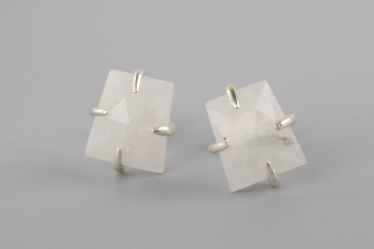 Серьги из серебра BOROSA пробы, медные бирюзовые серьги-гвоздики, серьги с кристаллами ювелирные изделия из Лабрадорита, милые женские серьги SS201