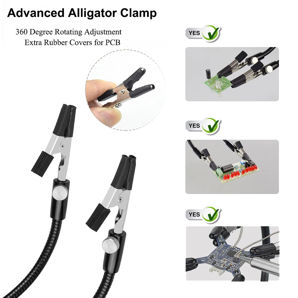 NEWACALOX Table Clamp Soldering Helping Hand Welding PCB Holder Third Hand Tool Soldering Station for SMD Welding Repair Tool soldering station soldering tool soldering helping hands welding tool