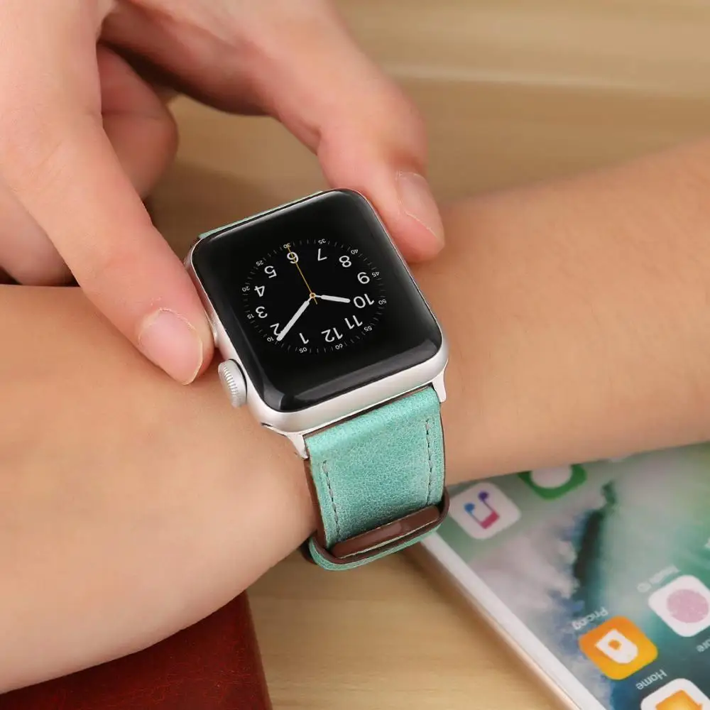 Совместимый ремешок Apple Watch 38 мм 40 мм 42 мм 44 мм для женщин-кожаный ремешок совместимые ремешки для часов iwatch/ремешок для серии 4 3 2 1