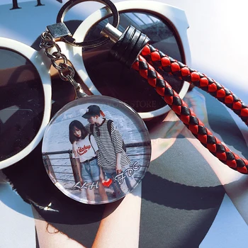 

Free Shipping 2pcs Customized photo Crystal Pendant Baptism Christmas Birthday Couple Graduation Commemorative Gifts for Friends