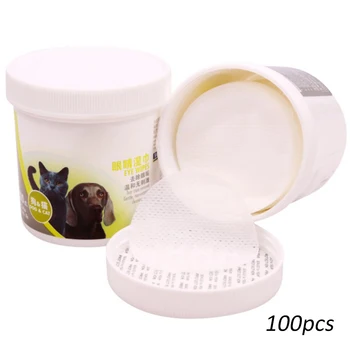 

100PCS/Set Pet Eye Wet Wipes Tear Stain Remover Gentle Non-intivating Cleaning Paper Towels Grooming Supplies for Dog Cat Pet