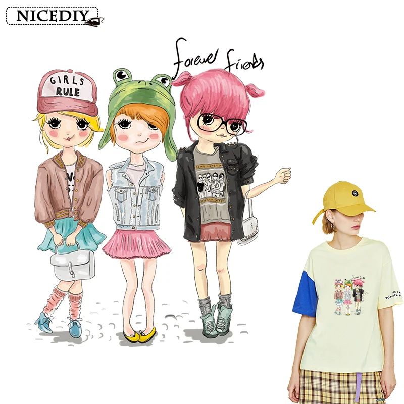 Нашивки Nicediy с надписью Best Friends наклейки для одежды Мультяшные милые нашивки