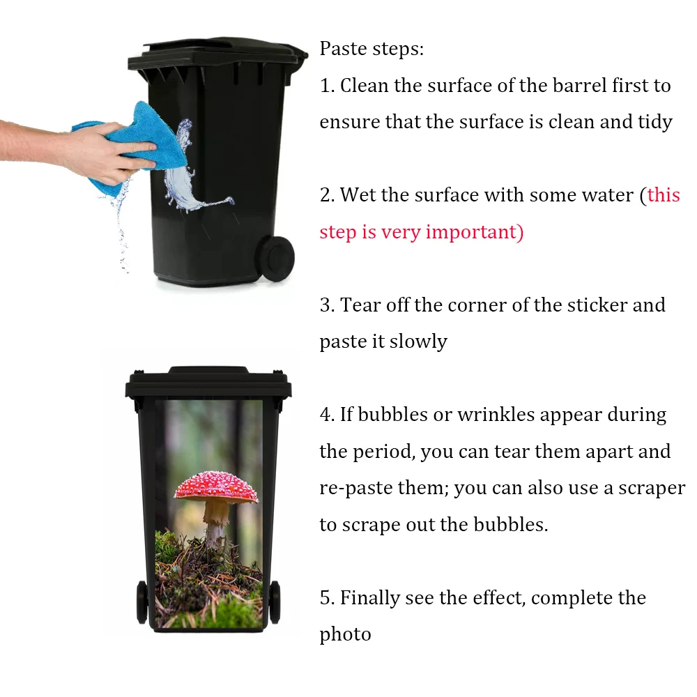 Trash Can Sticker Funny Animals Renew Rubbish Bin Sticker Vinyl Removable Waterproof Sticker Decals Fashion Ktichen Accessory Home Decoration Gift