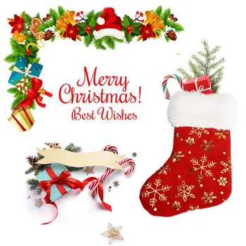 

12/24PCS Mini Christmas Stockings Classic Hanging Plush Socks Gift Storage Stockings Christmas Tree Pendant For Xmas Decoration