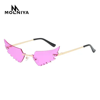 

Cat Eye Rimless Wing Sunglasses Women 2020 Fashion Vintage Unique Shape Sun Glasses Female Shades UV400 Gafas zonnebril dames