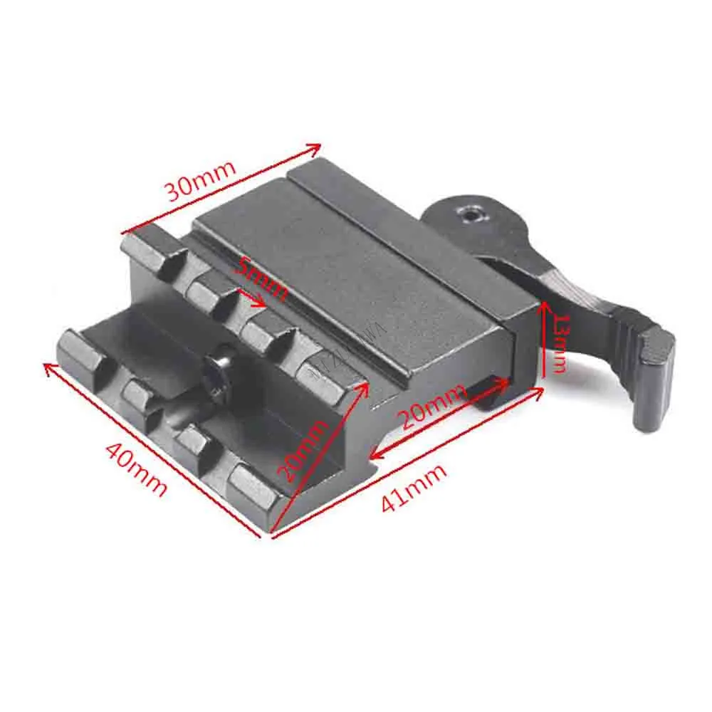 

MIZUGIWA Tactical Double Rail 45 Degree Angle Picatinny Riser Mount Quick Release Level Lock Detach Red Dots