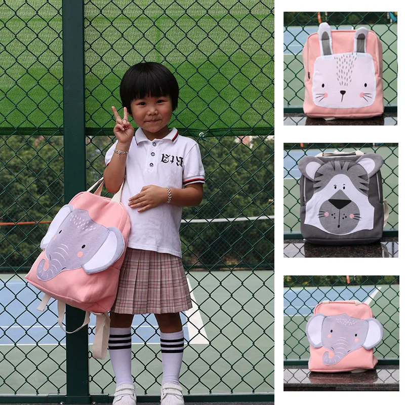 

Children Backpack Toddler Kids School Bag Animals Design Girl Boys BackpackKindergarten Cartoon Rabbit lion Pink print Bag