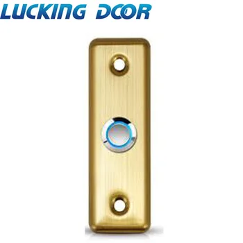 

LUCKING DOOR LED Backlight Stainless Steel Exit Button Push Switch Door Opener Release for Access Control Golden