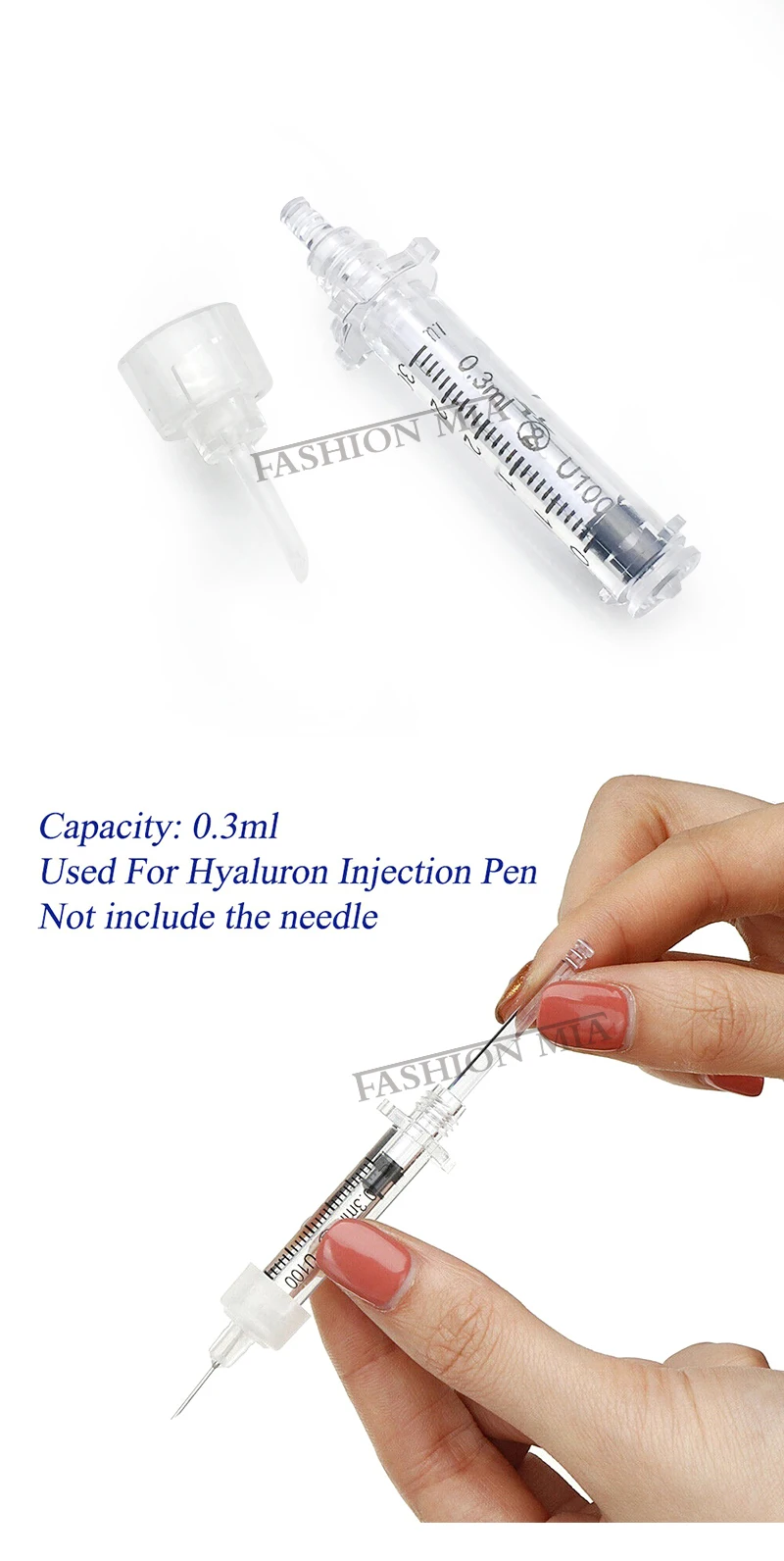 100 шт Ампульный шприц для 0,3 мл гиалуроновая ручка для губ инъекция гиалуроновой кислоты шприц для губ кожный наполнитель удаление морщин наполнитель