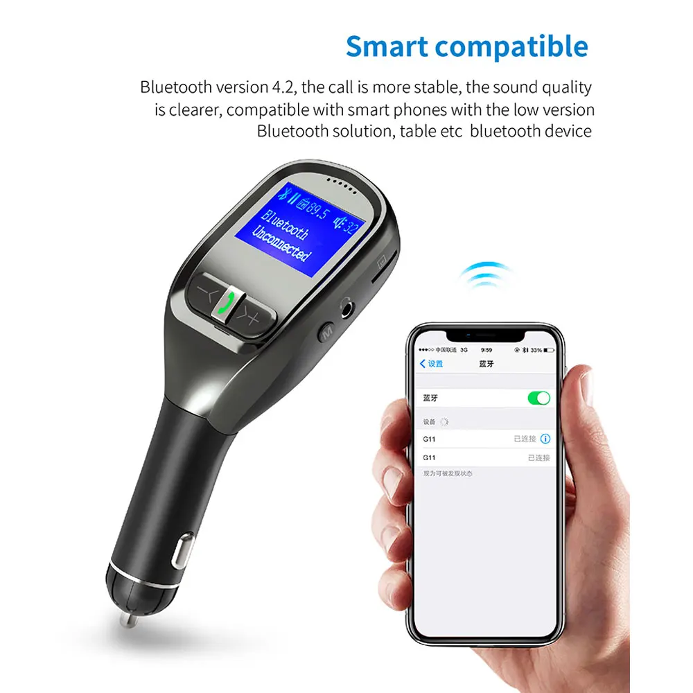 1 шт. Bluetooth Handsfree автомобильный комплект FM модулятор USB зарядка fm-передатчик Bluetooth Автомобильный mp3 плеер