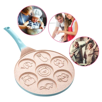 

Seven-Hole Breakfast Pan Multi-Function Wheel Pancake Pan Small Frying Pan Egg Dumpling Non-Stick Frying Pan Egg Frying Pan Mold
