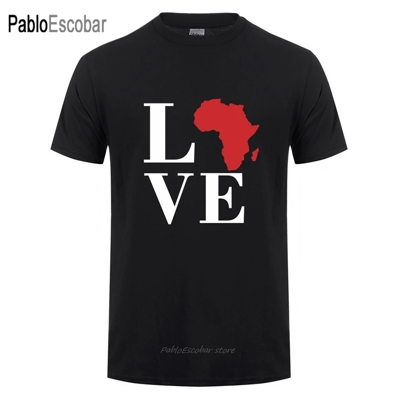Love Africa футболка Мужская Новая с принтом летняя хлопковая коротким рукавом и