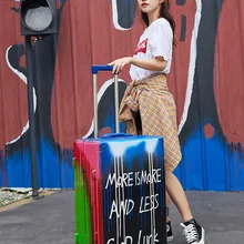 Valise Voyageur багажник Ins каракули на колесиках чемодан для путешествий Koffer 20/24/26in пароль прокатки Чемодан Универсальный колеса